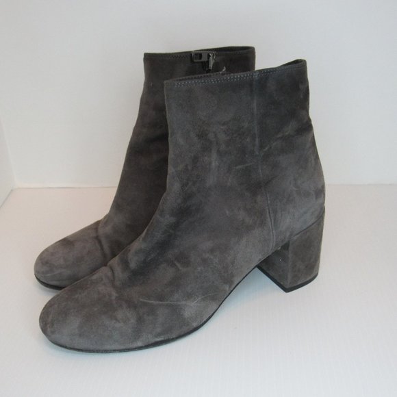 Vince Shoes - Vince Grey Suede Zip Up Ankle Boots Booties